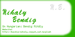 mihaly bendig business card