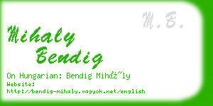 mihaly bendig business card